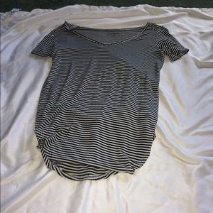 v neck striped t shirt